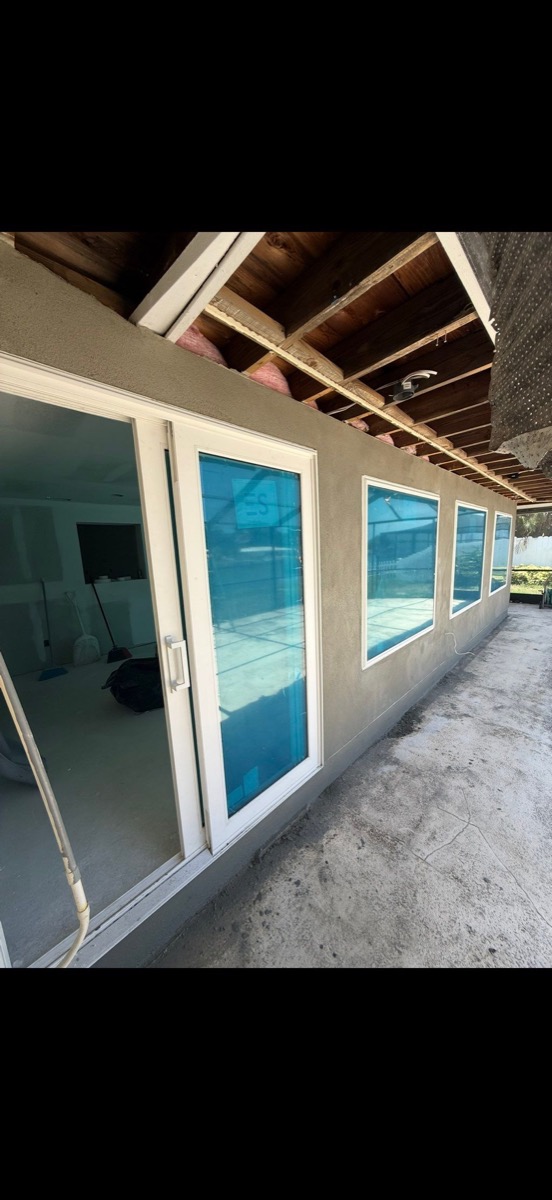 New sliding glass doors installed